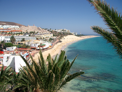 Blick zur Promenade von Morro Jable auf Fuerteventura