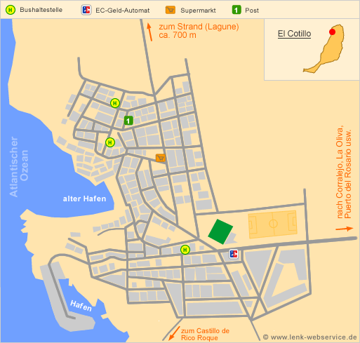 Lageplan von El Cotillo auf Fuerteventura