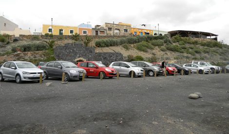 Parkplatz am Strand von Ajuy auf Fuerteventura