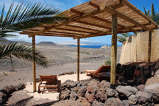 Beachterrasse der Ferienwohnung bei La Pared auf Fuerteventura