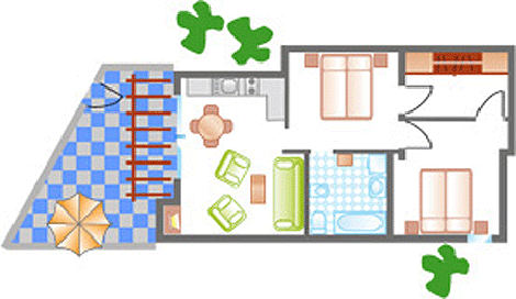 Grundrissplan Appartement Ultra Dos 15
