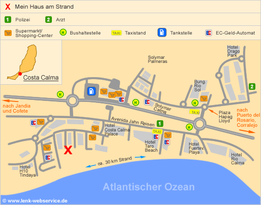 Lageplan Mein Haus am Strand an der Costa Calma