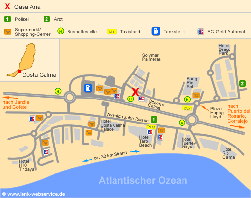 Lageplan Casa Ana auf Fuerteventura
