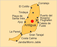 ALT: Karte von Fuerteventura, Antigua ist hervorgehoben
