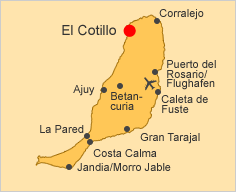 ALT: Karte von Fuerteventura - El Cotillo hervorgehoben
