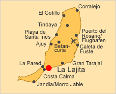 ALT: Karte von Fuerteventura, La Lajita ist hervorgehoben