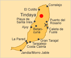 ALT: Karte von Fuerteventura, Tindaya ist hervorgehoben