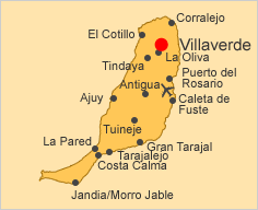 ALT: Map of Fuerteventura, Villaverde is stressed